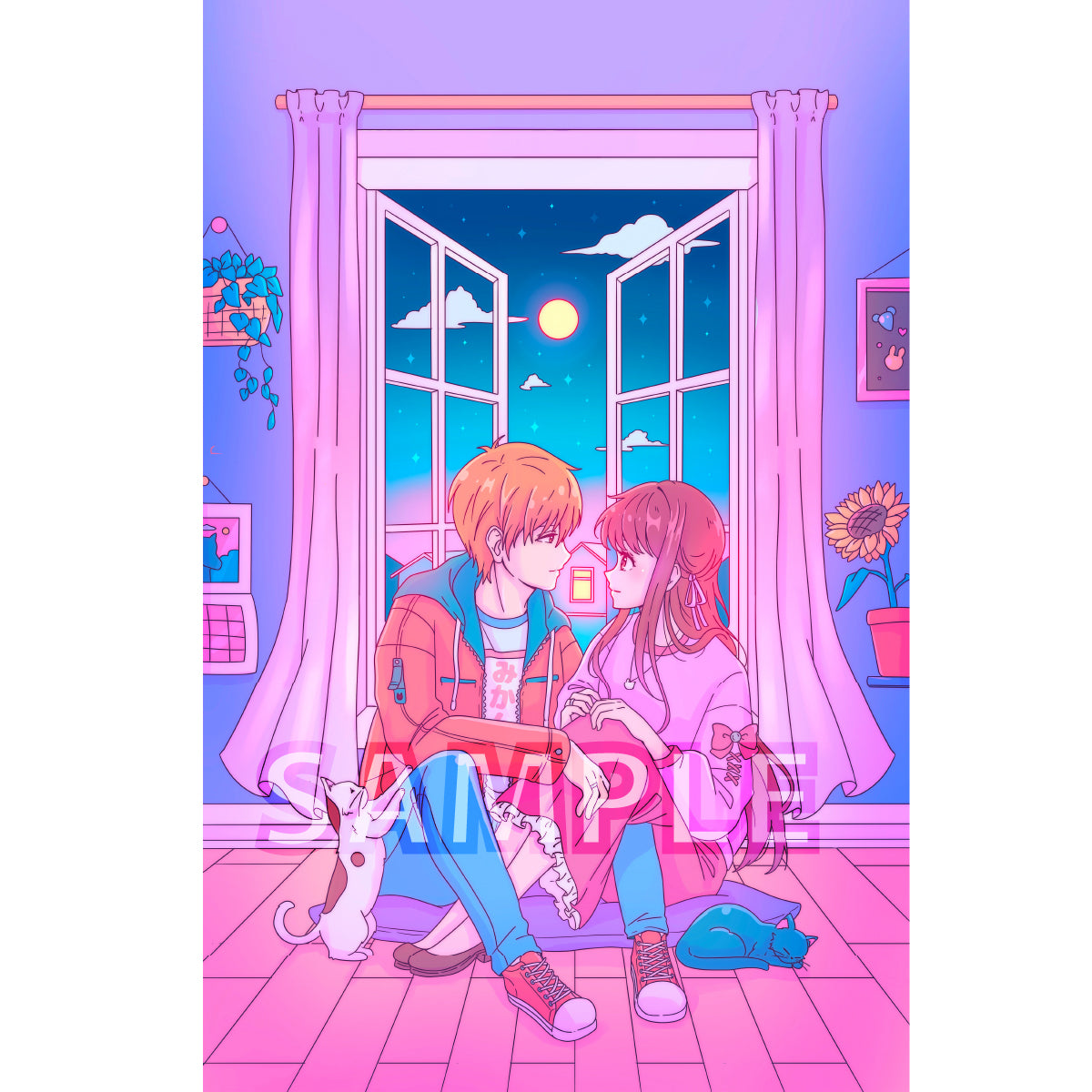 Onigiri & Cat Room Print (IN-HAND)