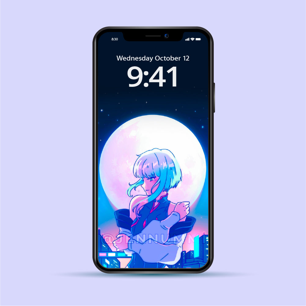 Cyber Moon Girl Wallpaper