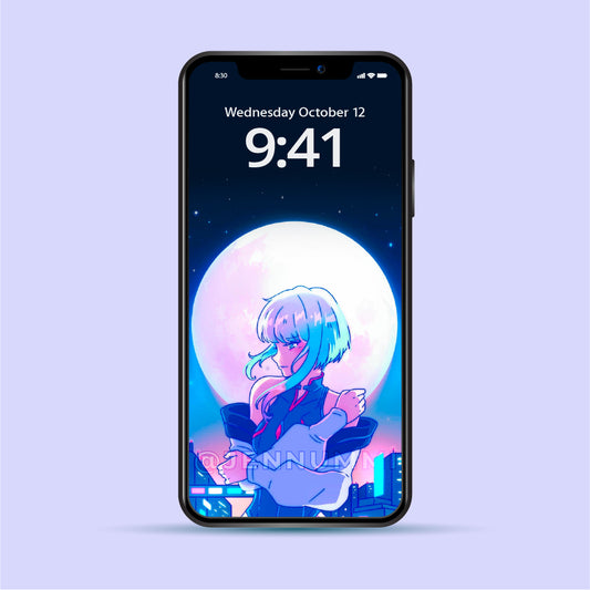 Cyber Moon Girl Wallpaper