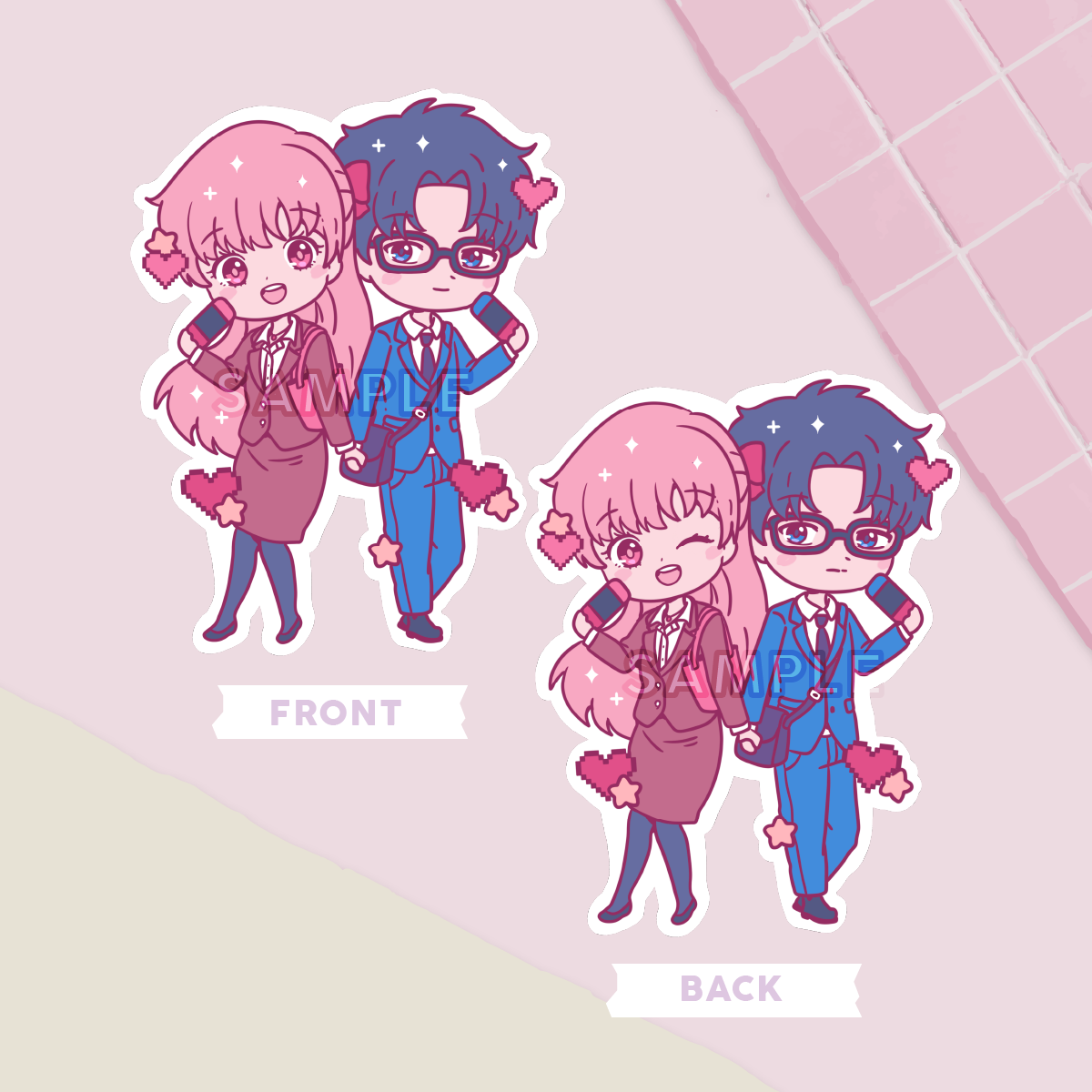 Otaku Couple Acrylic Charm (IN-HAND)