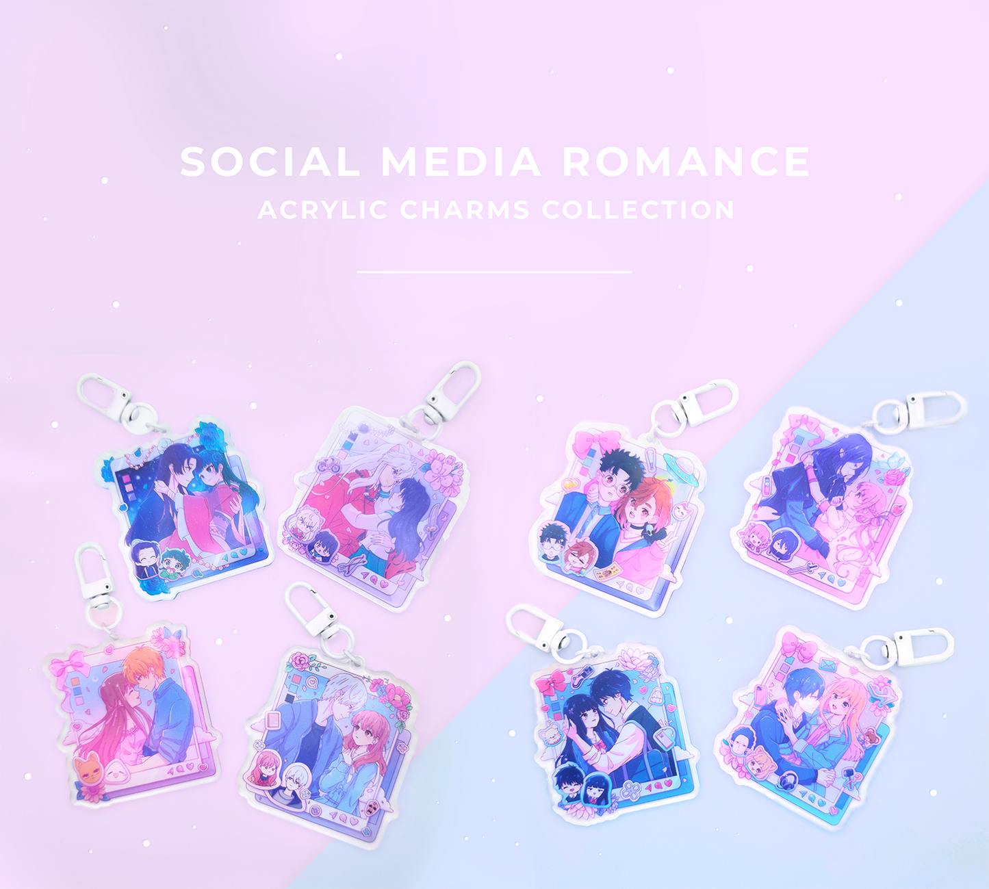 Social Media Romance Acrylic Charms (IN-HAND)