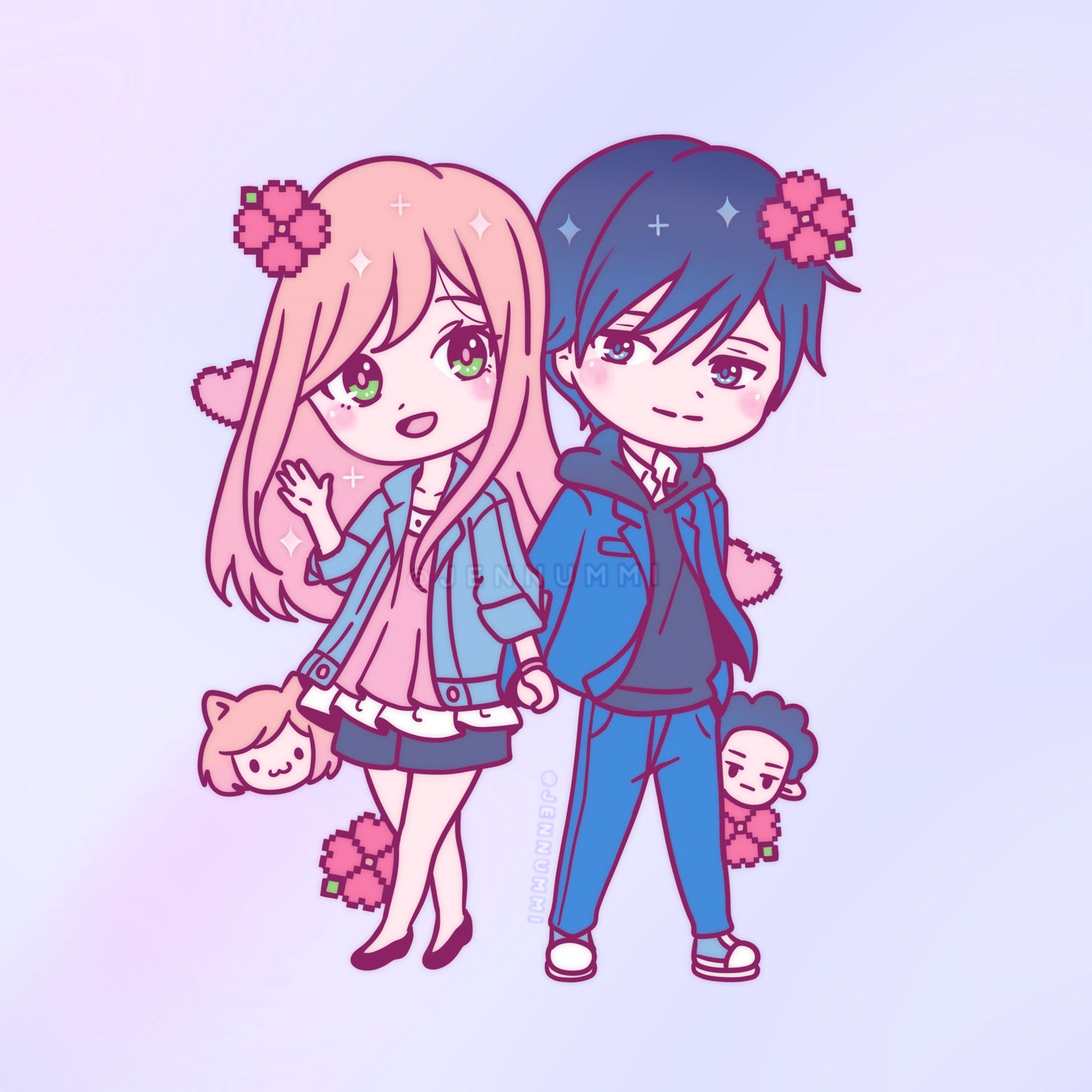 Gamer Girl & Boy Enamel Pin (IN-HAND)