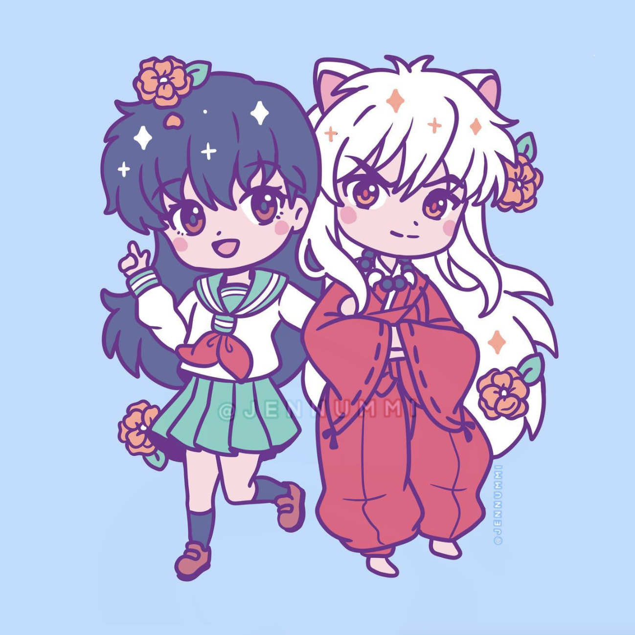 LAST CHANCE Inu Dog & Priestess Enamel Pin
