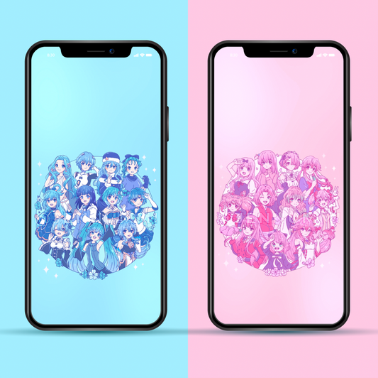 Color Soul Pink & Blue Wallpaper Set