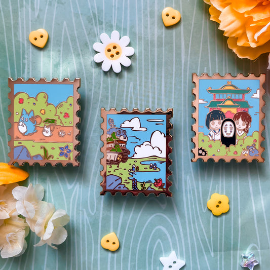 Chibli Stamp Enamel Pins (IN-HAND)