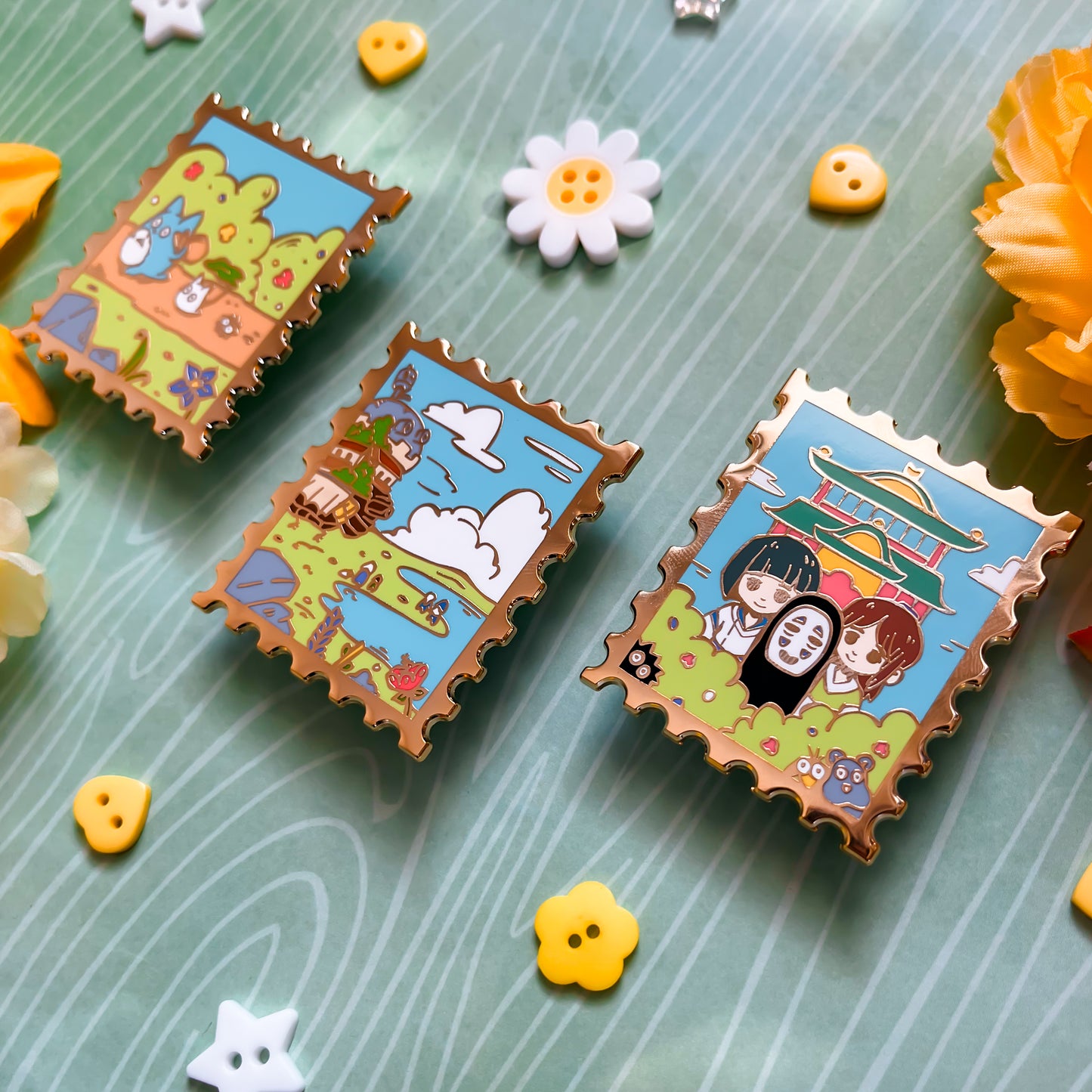 Chibli Stamp Enamel Pins (IN-HAND)