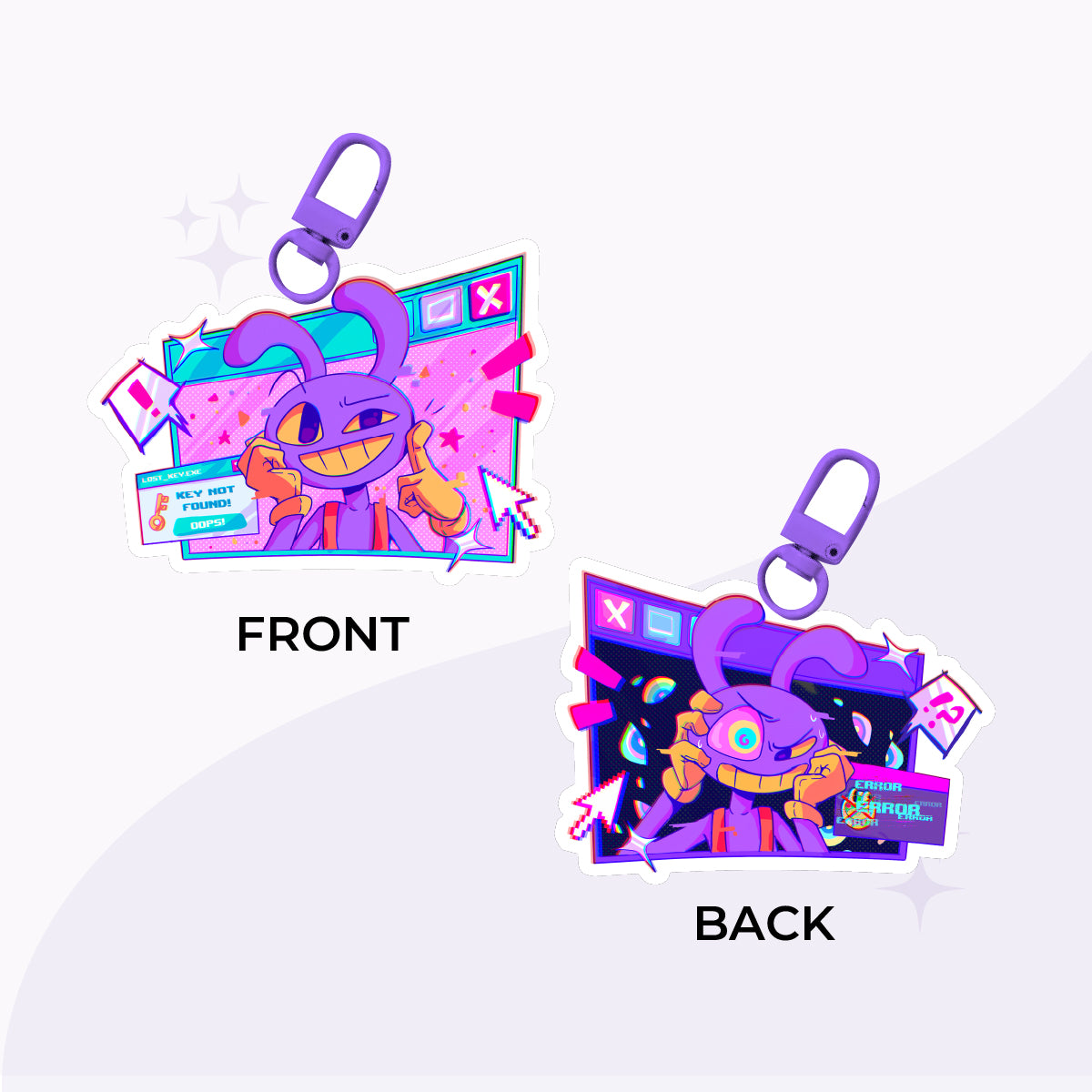 Bunny and Clown Acrylic Charm Set (IN-HAND)