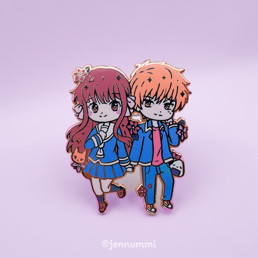 The Cat & Onigiri Enamel Pin (IN-HAND)