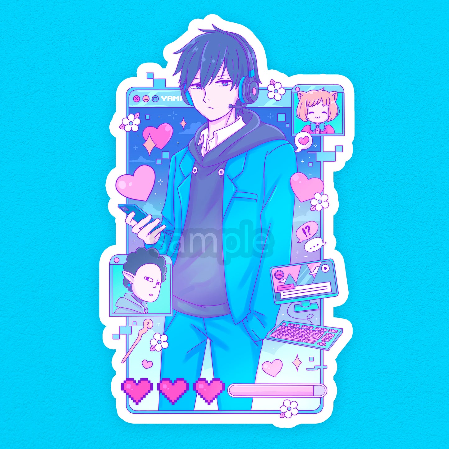 Gamer Boy Blue Sticker LAST UNIT (IN-HAND)