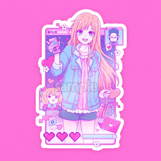 Gamer Girl Pink Sticker (IN-HAND)
