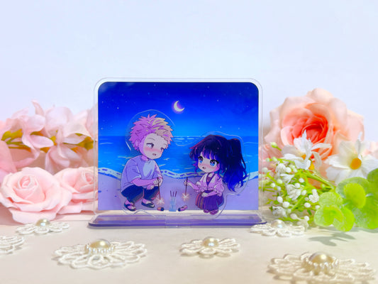 Flower Beach Scene Acrylic Stand