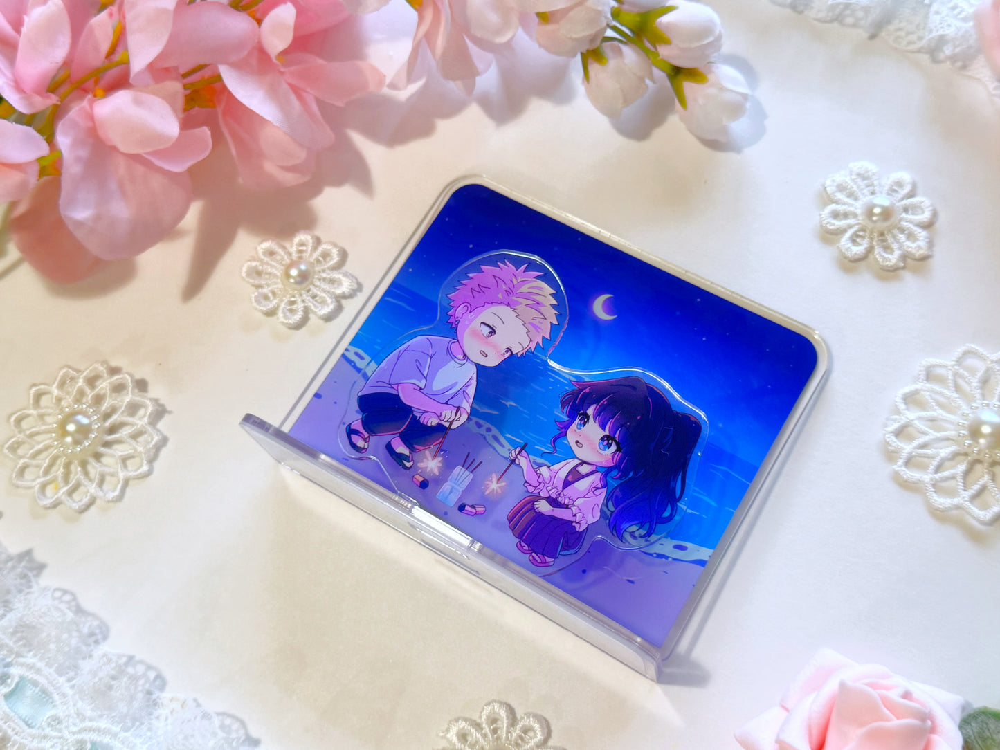 Flower Beach Scene Acrylic Stand (IN-HAND)