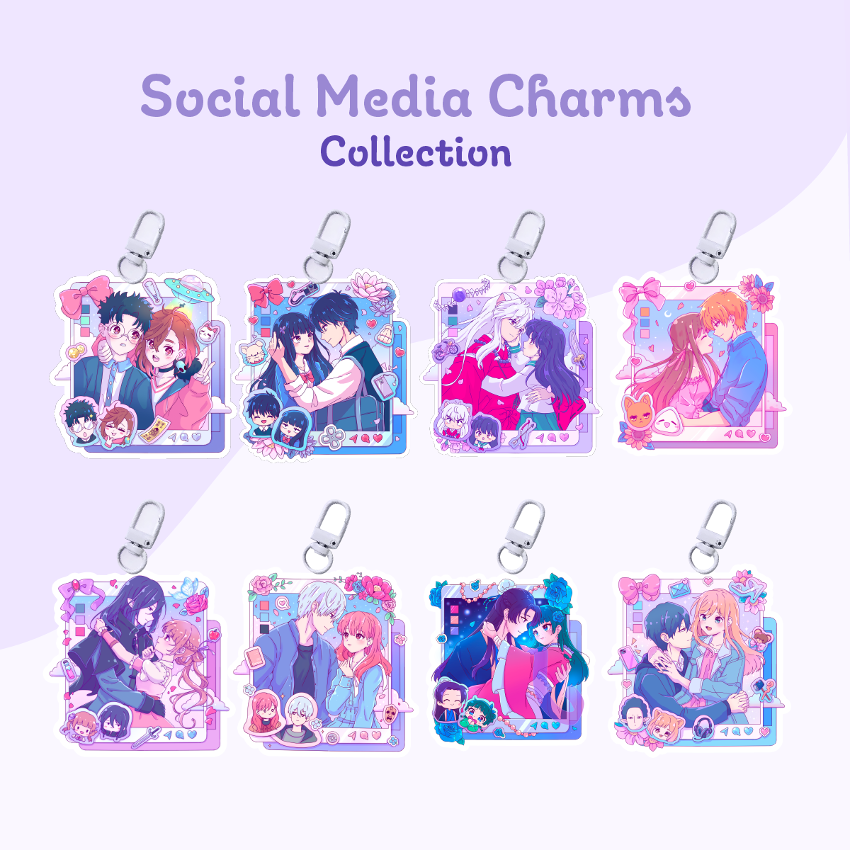 Social Media Romance Acrylic Charms (PRE-ORDER)