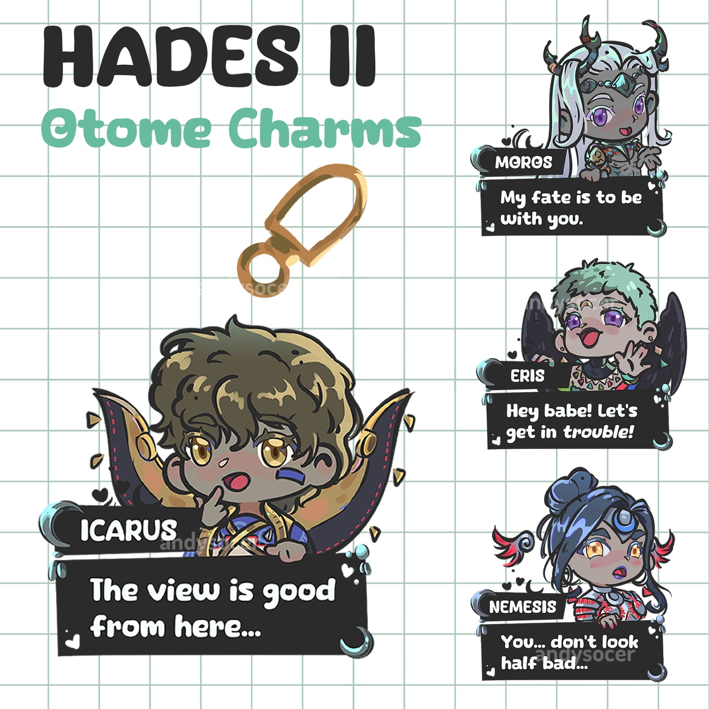 Hades II Otome Acrylic Charms (PRE-ORDER)
