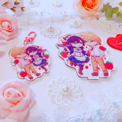 Cafe Couple Acrylic Charm