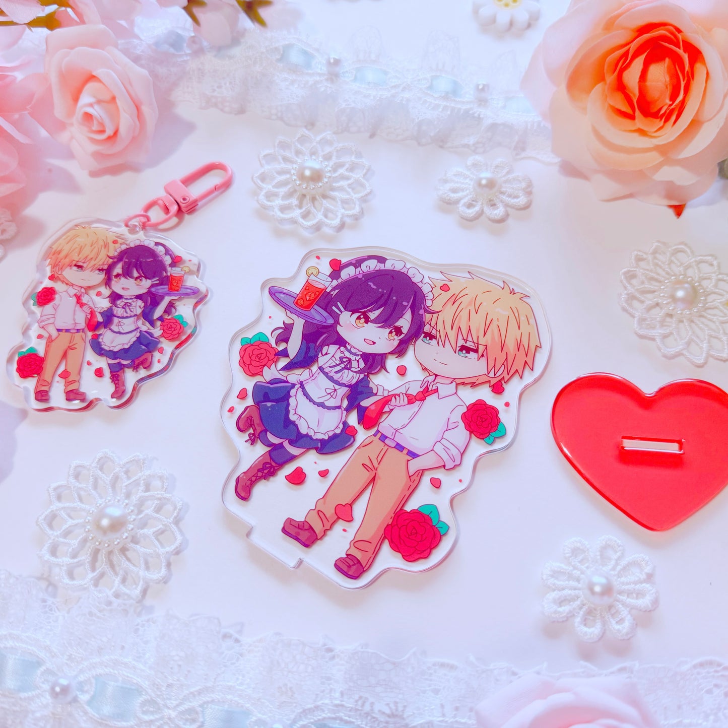 Cafe Couple Acrylic Charm
