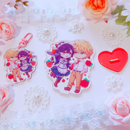 Cafe Couple Acrylic Charm