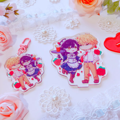 Cafe Couple Acrylic Charm