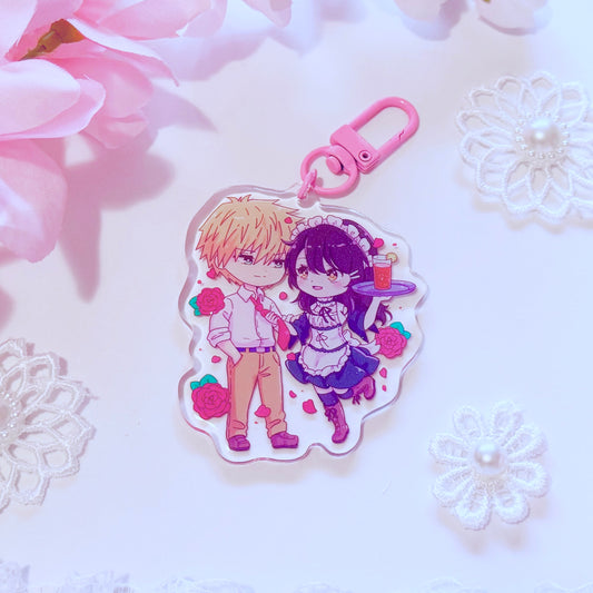 Cafe Couple Acrylic Charm