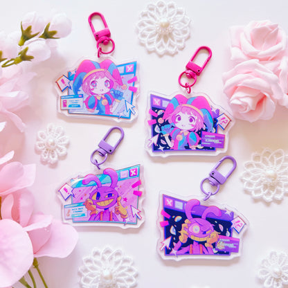 Bunny and Clown Acrylic Charm Set