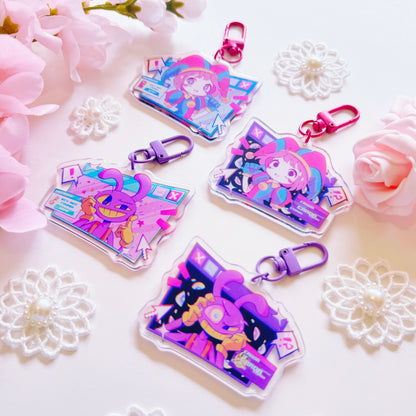 Bunny and Clown Acrylic Charm Set