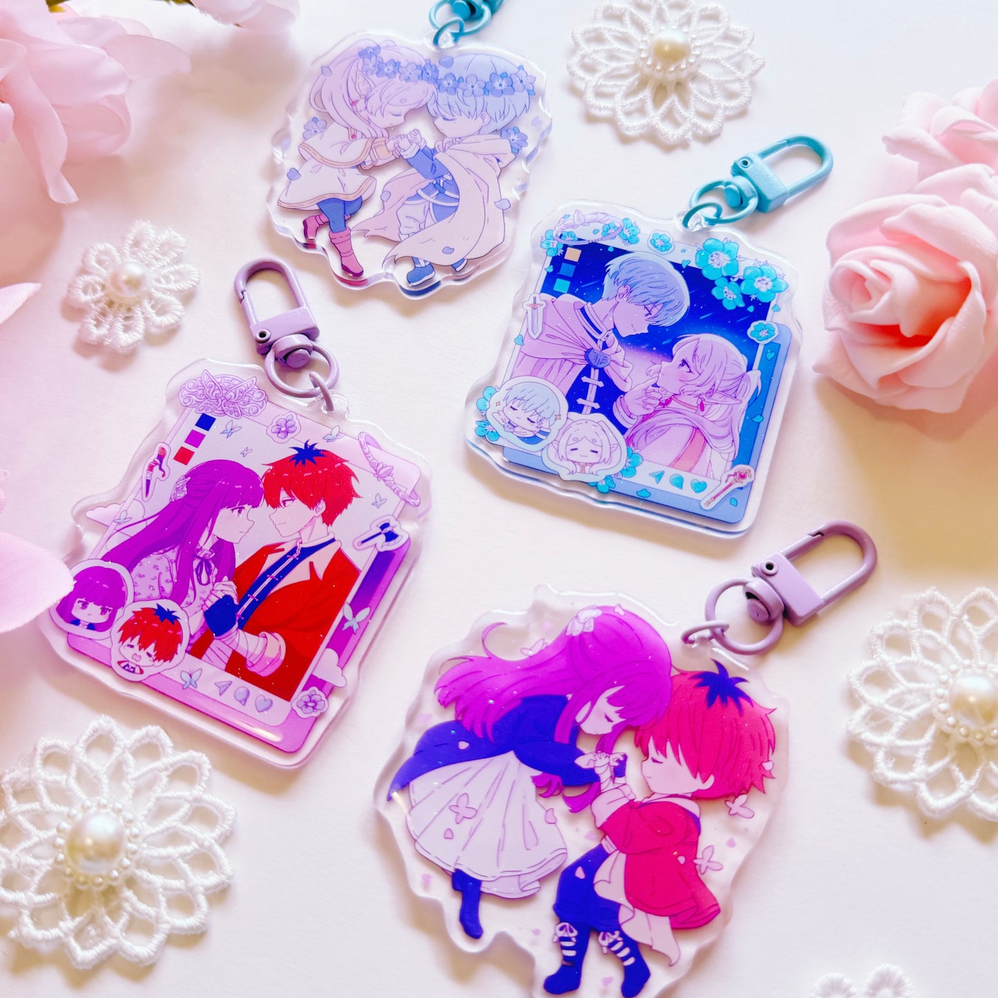 Elf and Hero Flowers Acrylic Charm