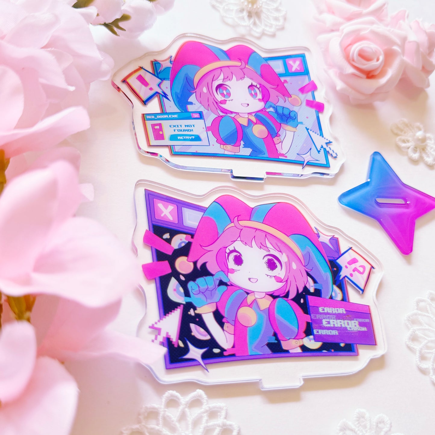 Clown and Bunny Acrylic Stand Set