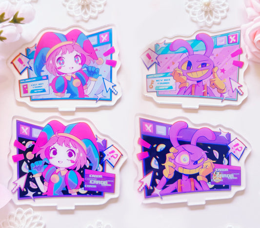 Clown and Bunny Acrylic Stand Set