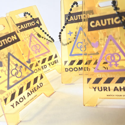 Warning Sign Acrylic Stand/Charm (IN-HAND)