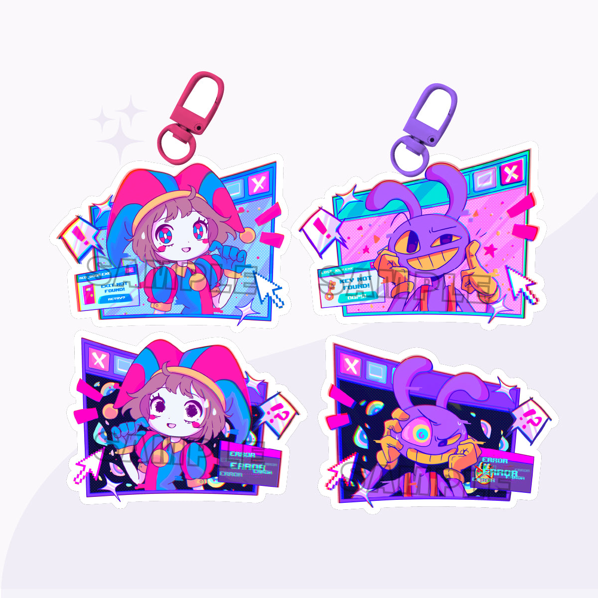 Bunny and Clown Acrylic Charm Set (PRE-ORDER)