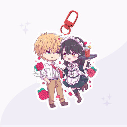 Cafe Couple Acrylic Charm