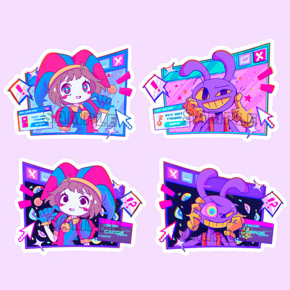 Bunny and Clown Sticker Set (PRE-ORDER)