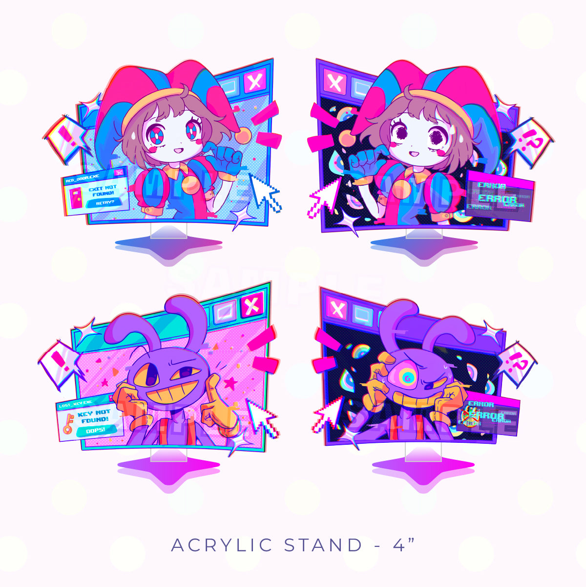 Clown and Bunny Acrylic Stand Set (PRE-ORDER)