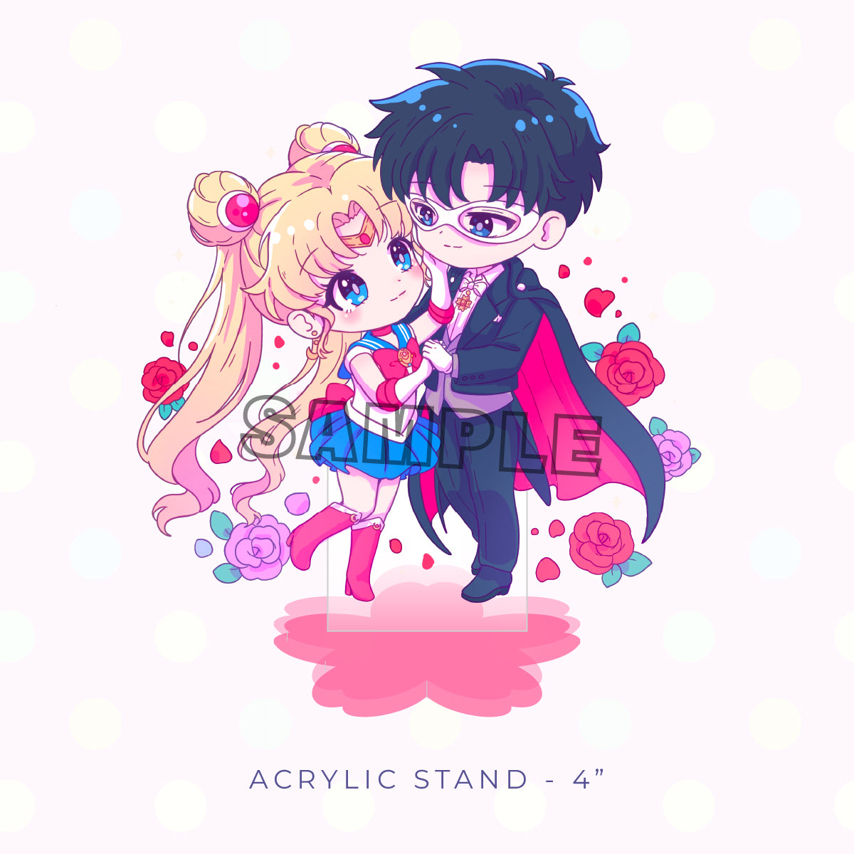 Crescent Couple Acrylic Charm and Stand Set (PRE-ORDER)