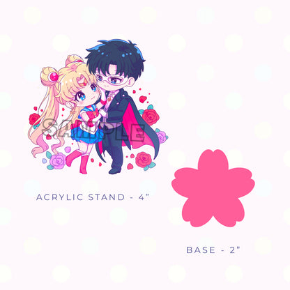 Crescent Couple Acrylic Charm and Stand Set (PRE-ORDER)