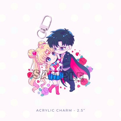Crescent Couple Acrylic Charm and Stand Set (PRE-ORDER)