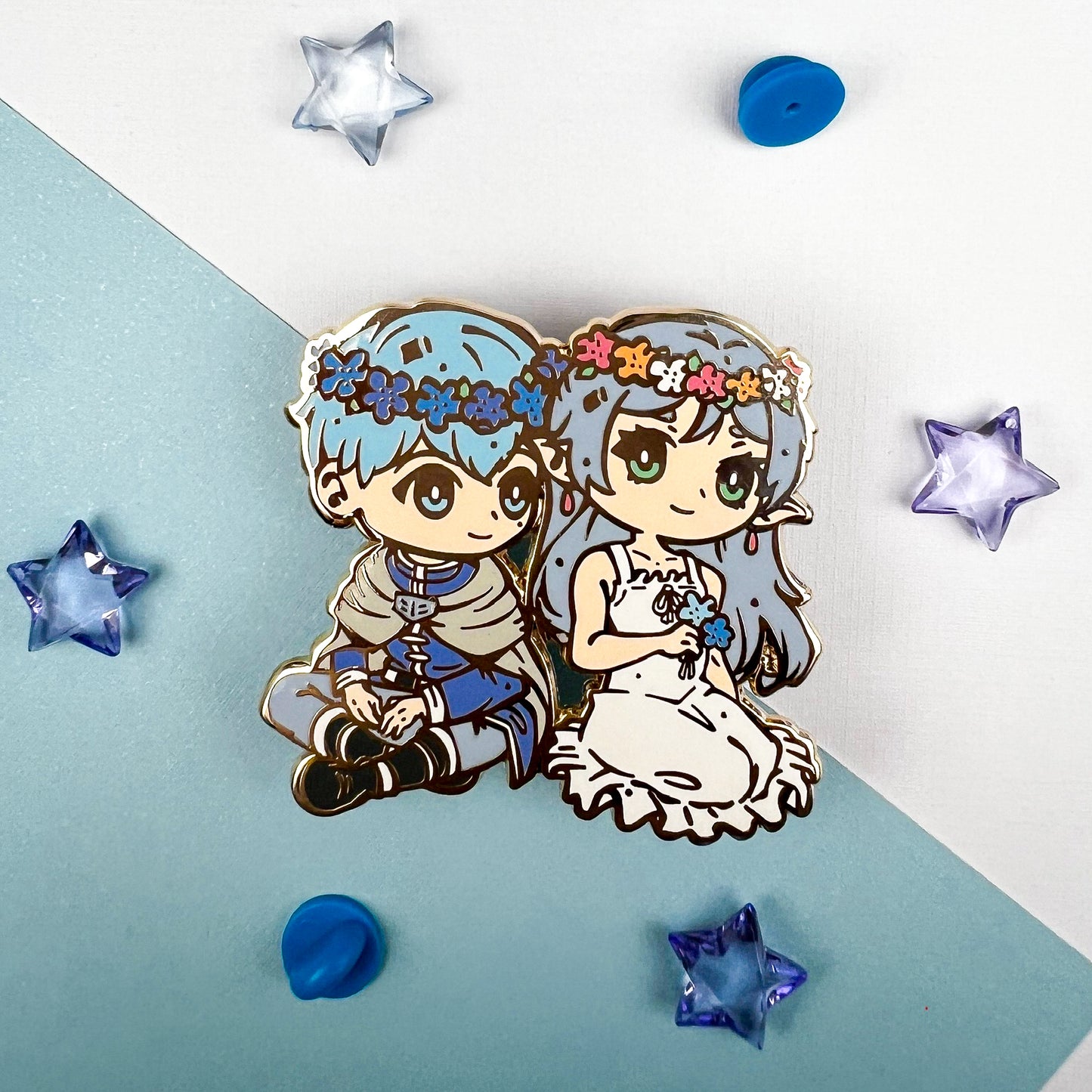 Elf and Knight Enamel Pin (IN-HAND)