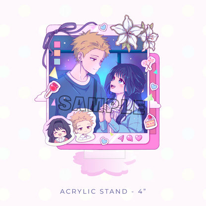 Social Media Flower Acrylic Charm and Stand Set (PRE-ORDER)