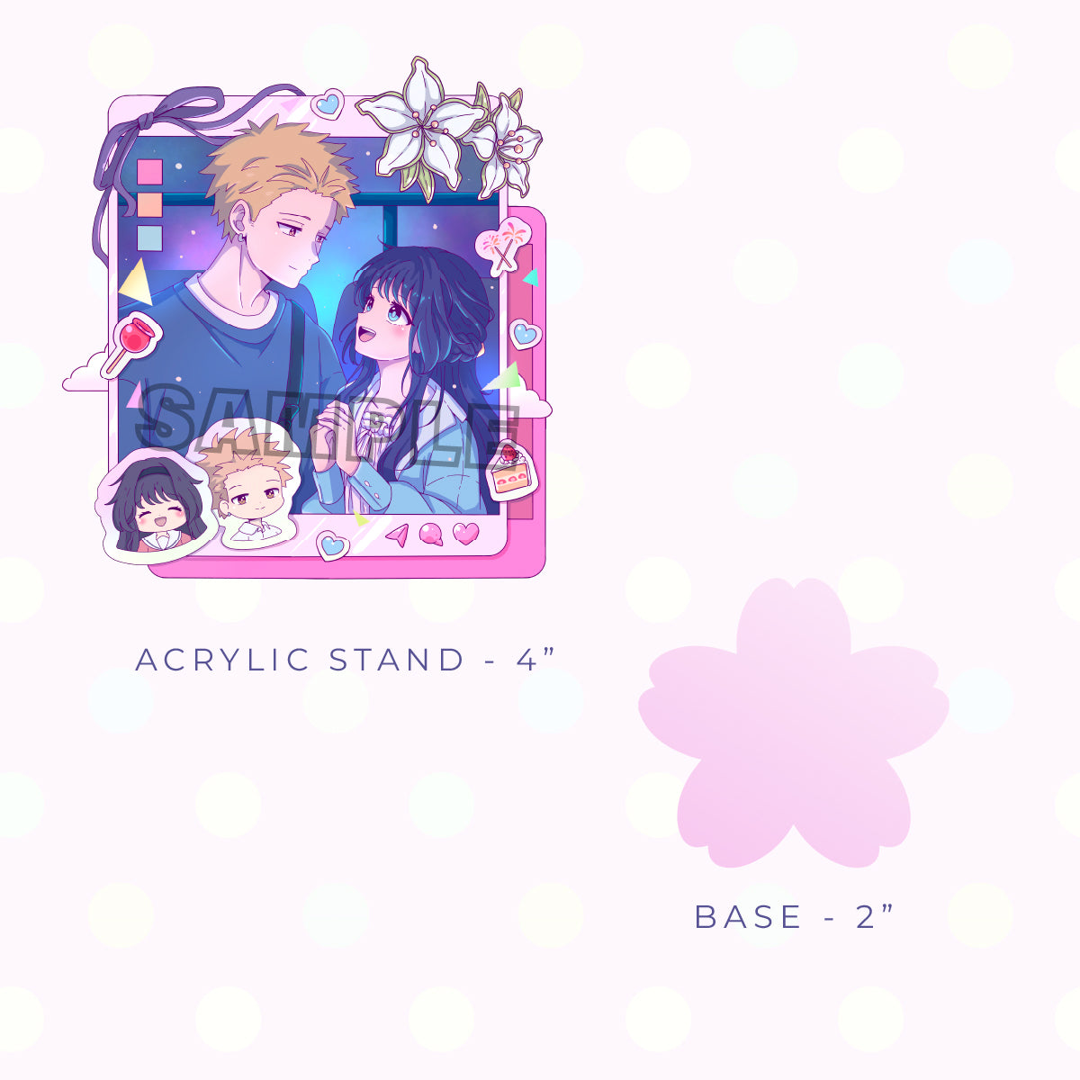 Social Media Flower Acrylic Charm and Stand Set (PRE-ORDER)
