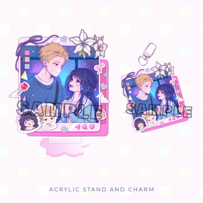 Social Media Flower Acrylic Charm and Stand Set (PRE-ORDER)
