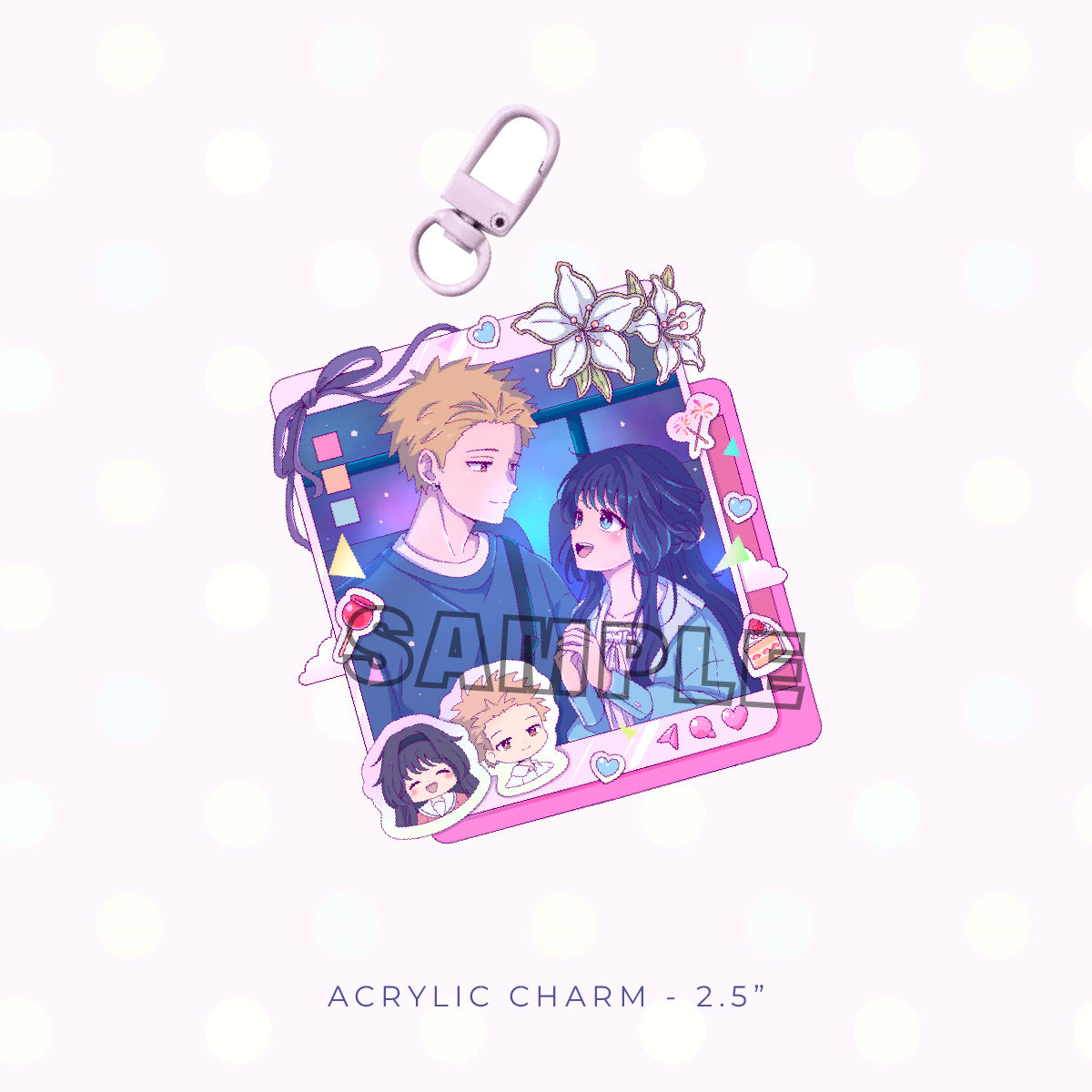 Social Media Flower Acrylic Charm and Stand Set (PRE-ORDER)